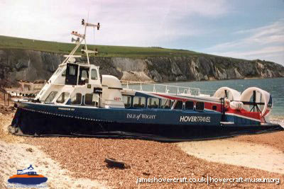 AP1-88 hovercraft with Hovertravel -  (credit: The <a href='http://www.hovercraft-museum.org/' target='_blank'>Hovercraft Museum Trust</a>).